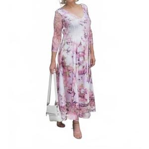 NEW KOMAROV women's maxi dress in pink luminaria